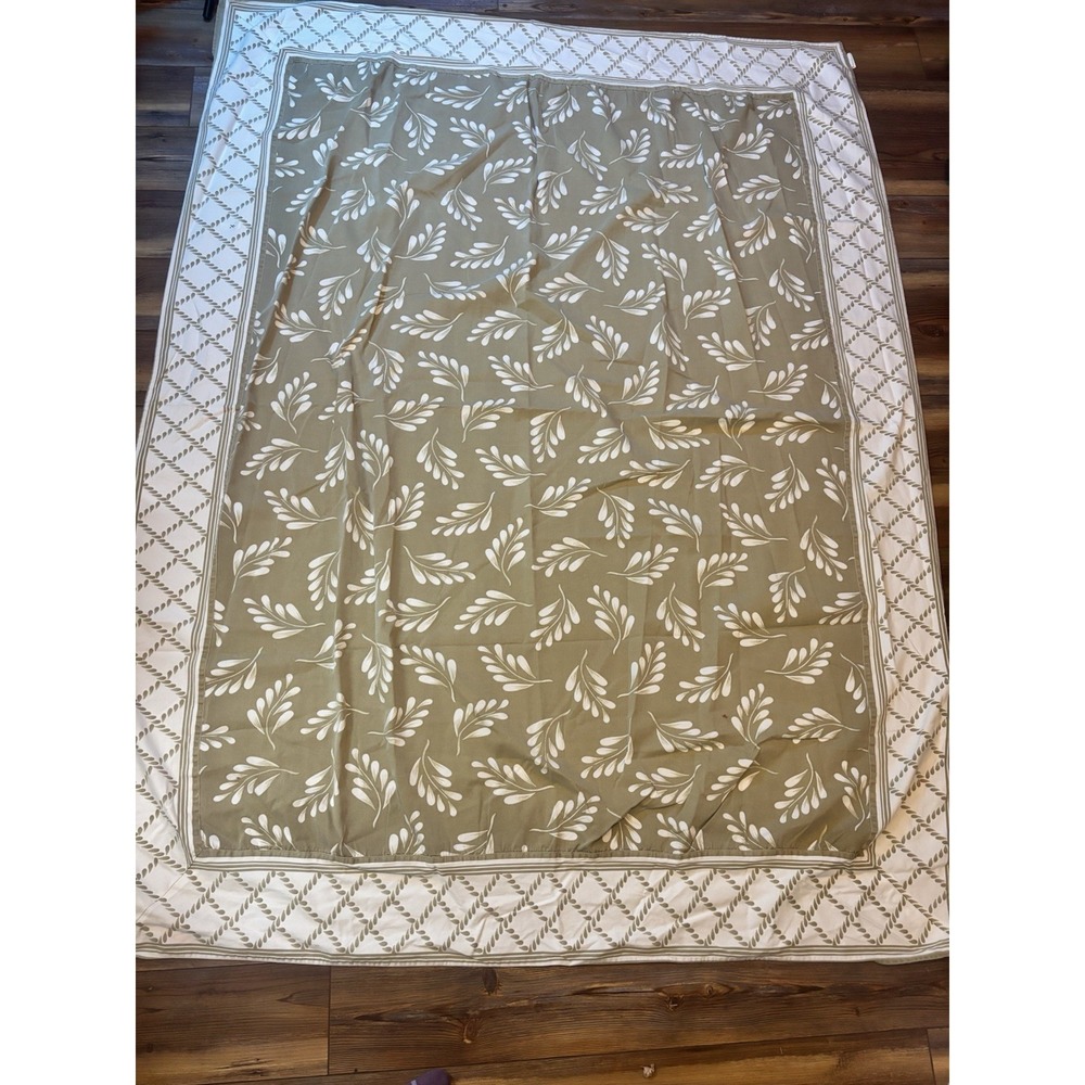 Casa Cristina COTTON Tablecloth 72"x 52"French Provence Beige Taupe Leaves